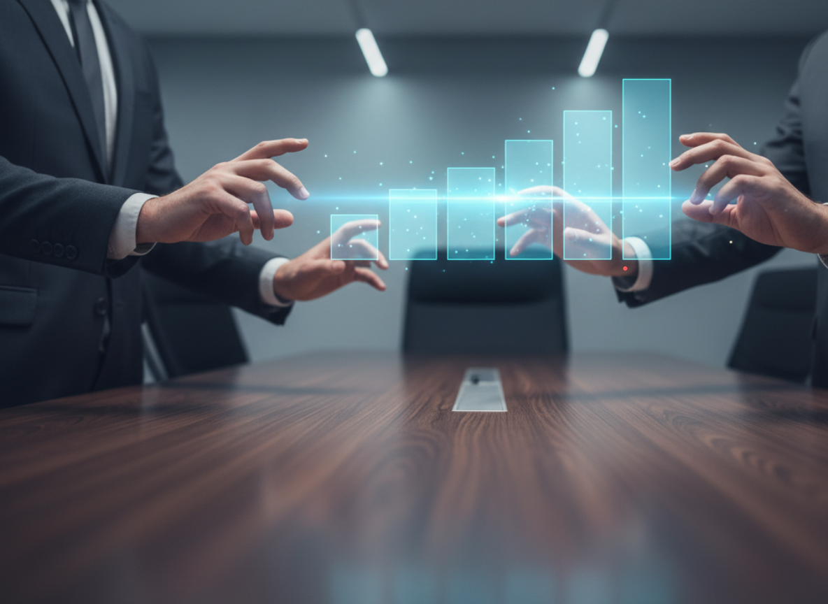 A high-end walnut desk featuring a tablet and a sleek leather-bound notebook. The tablet displays a clean, minimalist flowchart with nodes in deep blue and slate gray. A designer fountain pen rests nearby in a sunlit, modern office.A high-end walnut desk featuring a tablet and a sleek leather-bound notebook. The tablet displays a clean, minimalist flowchart with nodes in deep blue and slate gray. A designer fountain pen rests nearby in a sunlit, modern office.