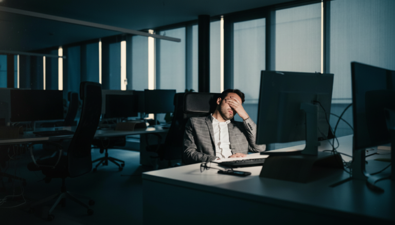 Law firm owner reviewing strategy and managing time to improve efficiency and business operations